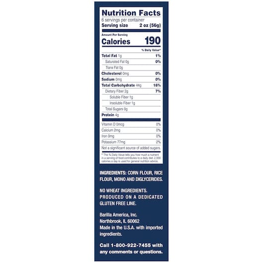 Barilla Gluten Free Pasta Barilla