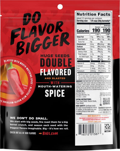 Bigs Fire Flavored Sunflower Seeds, Spicy Sunflower Seeds, 5.35 Ounce BIGS