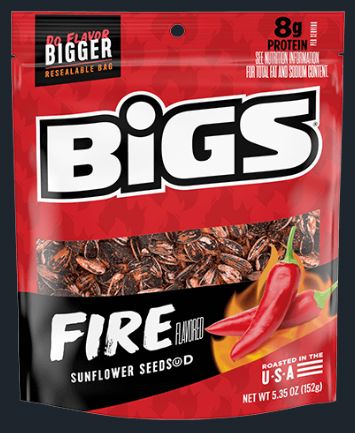 Bigs Fire Flavored Sunflower Seeds, Spicy Sunflower Seeds, 5.35 Ounce BIGS Single