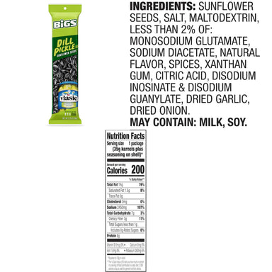 BIGS Sunflower Seeds Variety Pack, Original, Dill Pickle, Zesty Ranch, 2.75 Ounce Each, 4 per Flavor (Pack of 12) Snackathon