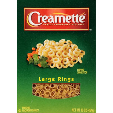 Creamette Large Rings Pasta Noodles 16 oz Box Creamette
