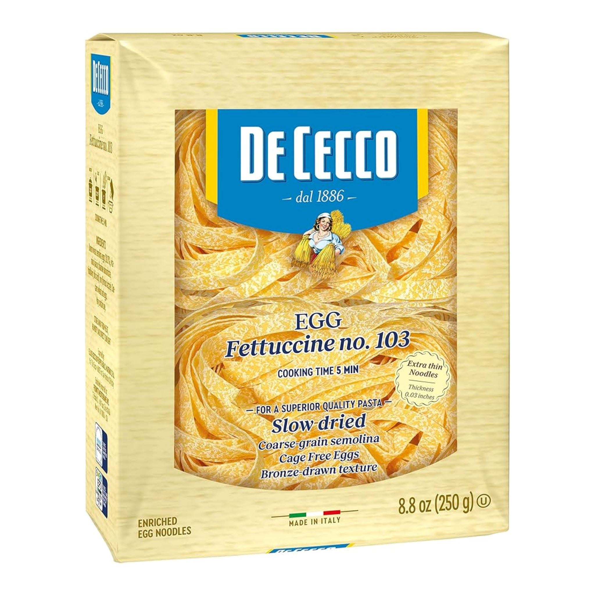 De Cecco Pasta, Egg Fettuccine, 8.8 Ounce De Cecco No 103 8.8 Oz