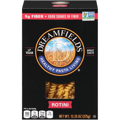 Dreamfields Pasta Healthy Carb Living, Rotini, 13.25 Ounce Box, Case of 12 Dreamfields
