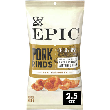 EPIC BBQ Pork Rinds Gluten Free, 2.5oz EPIC Provisions