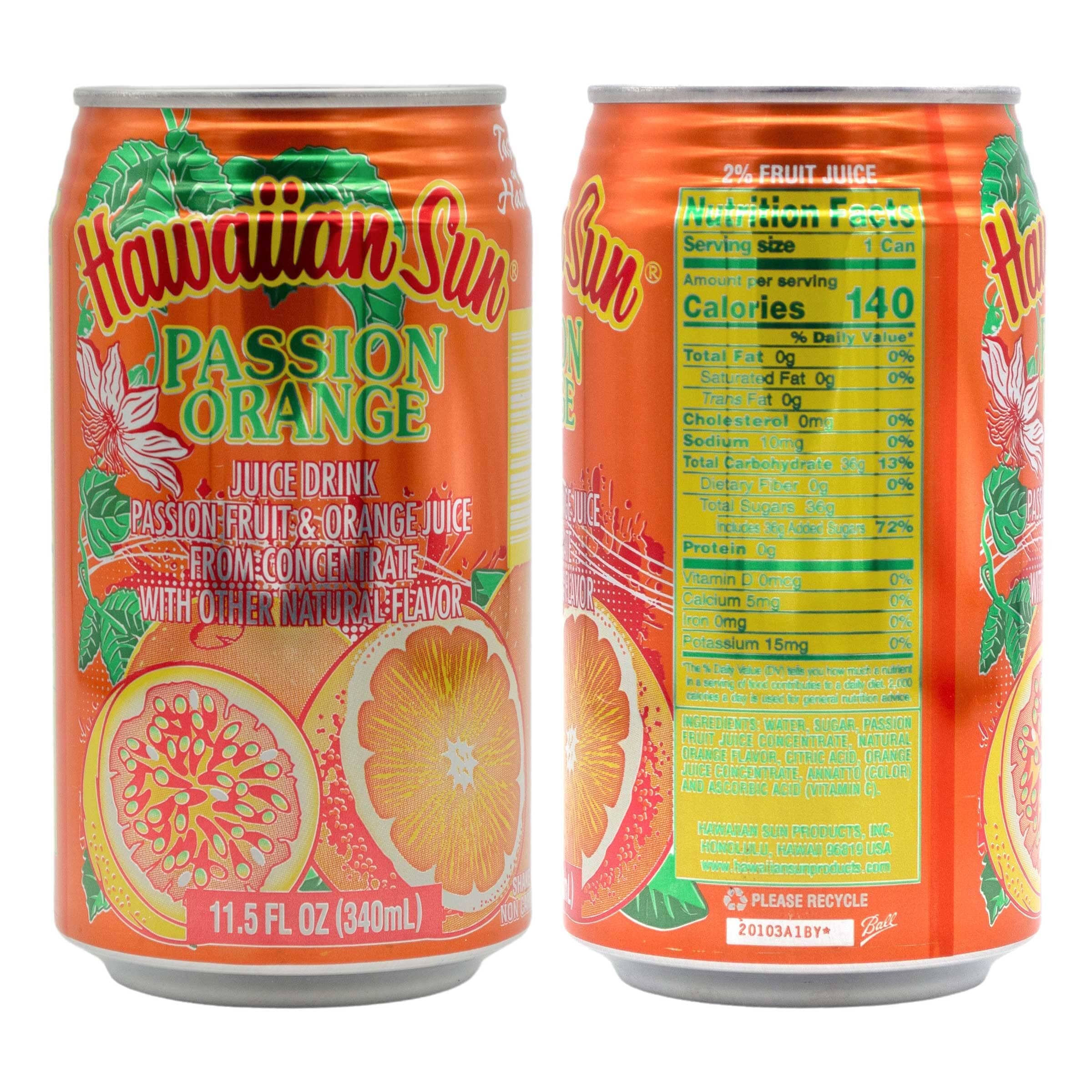 Hawaiian Sun Drinks, All Flavors, 1 Can per Flavor, Total 16 Cans Snackathon