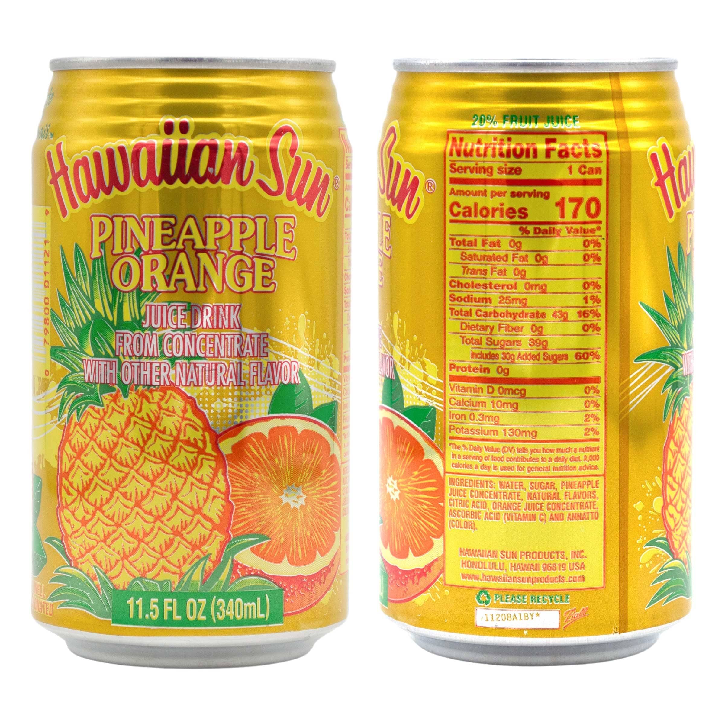 Hawaiian Sun Drinks, Orange Variety Pack, 4 Flavors, 3 Cans per Flavor, Total 12 Cans Snackathon