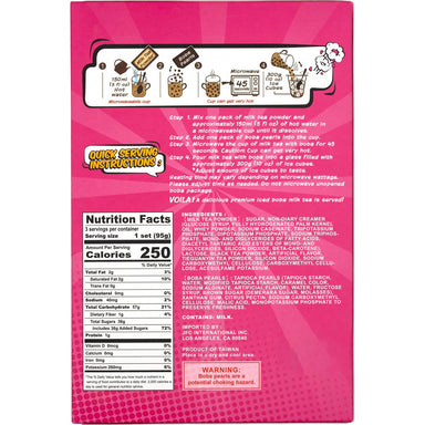 Instant Boba Bubble Pearl Milk Tea Kit with Authentic Tapioca Boba, Straws Included, 9 Servings (Black Tea, 9 Servings) Snackathon