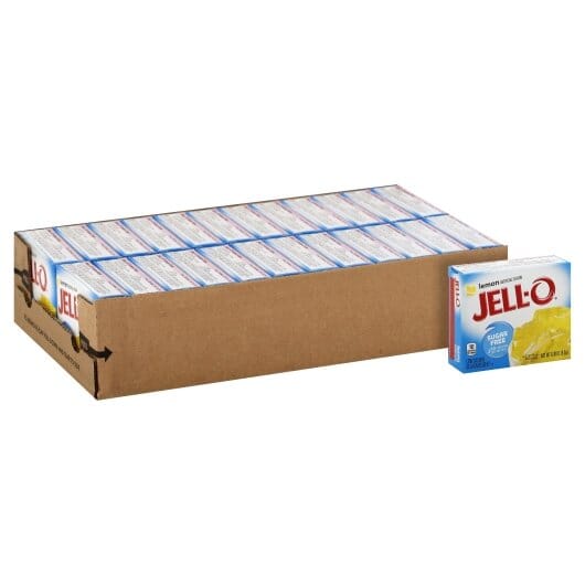 Jell-O Sugar Free Gelatin Mix Jell-O Lemon 0.3 Oz-24 Count