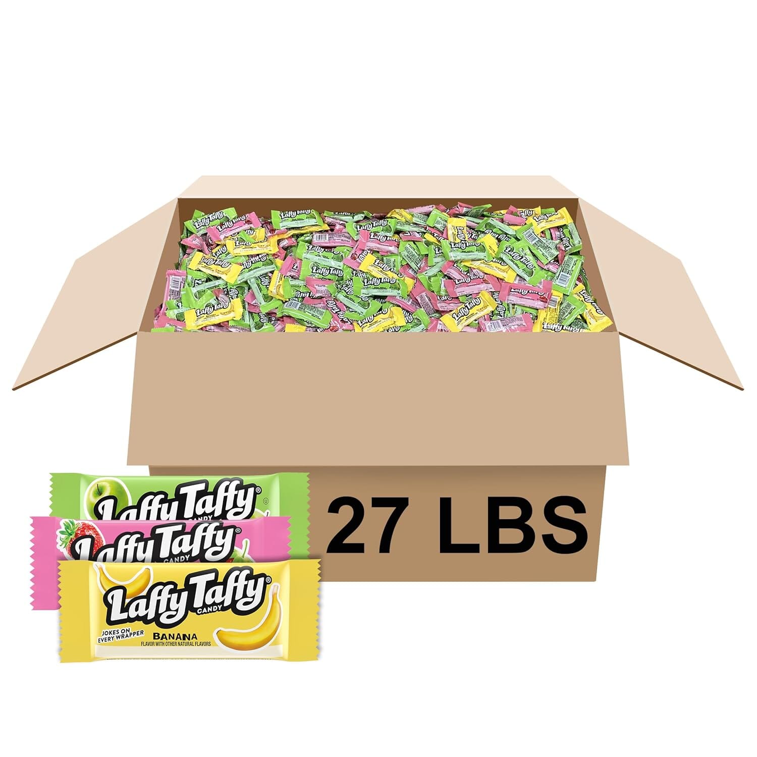 Laffy Taffy Assorted Mini Bars, Individually Wrapped, Bulk Candy, 27 Pounds Snackathon Foods
