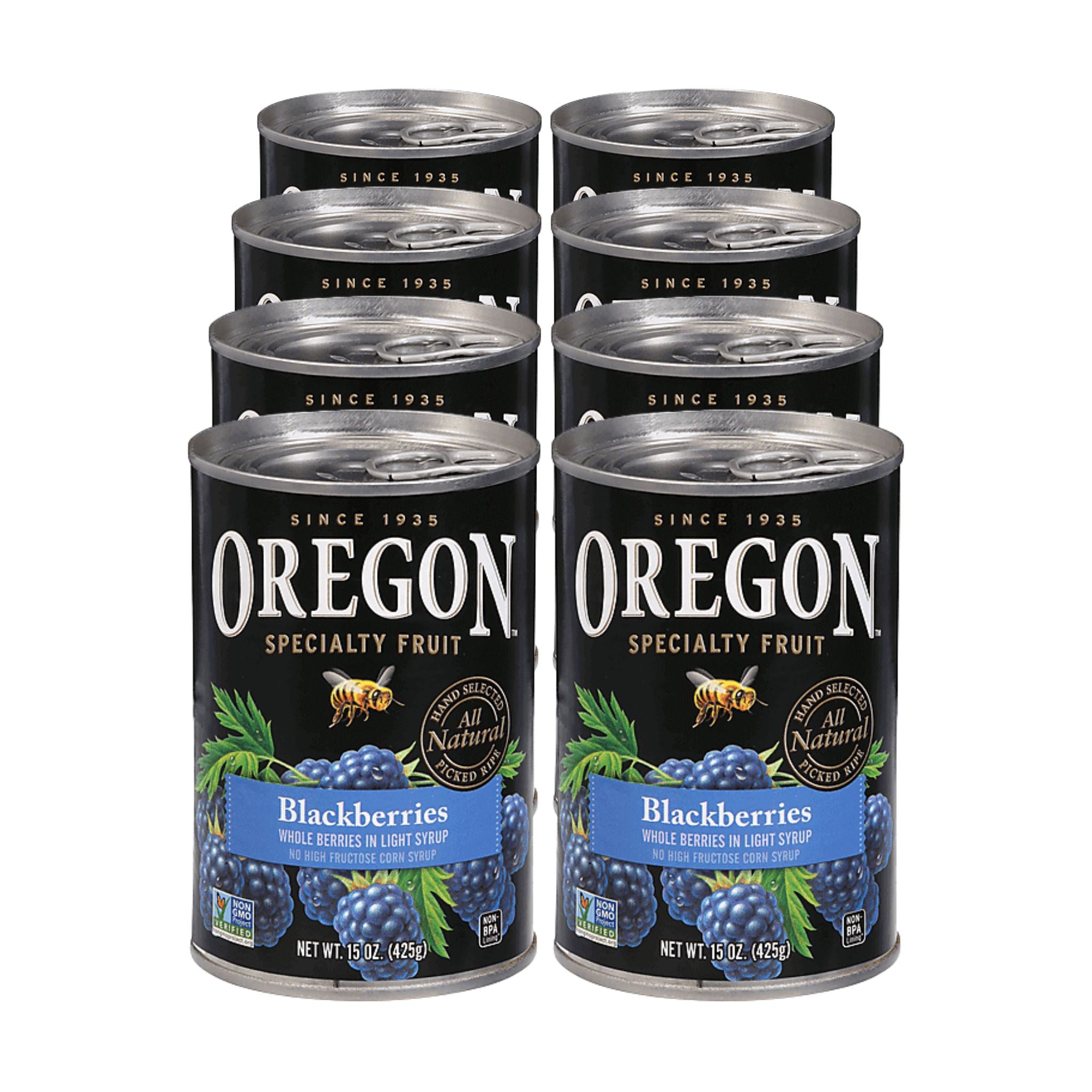 Oregon Fruit Blackberries in Light Syrup, 15 oz Oregon Fruit Blackberries 15oz can-8 count