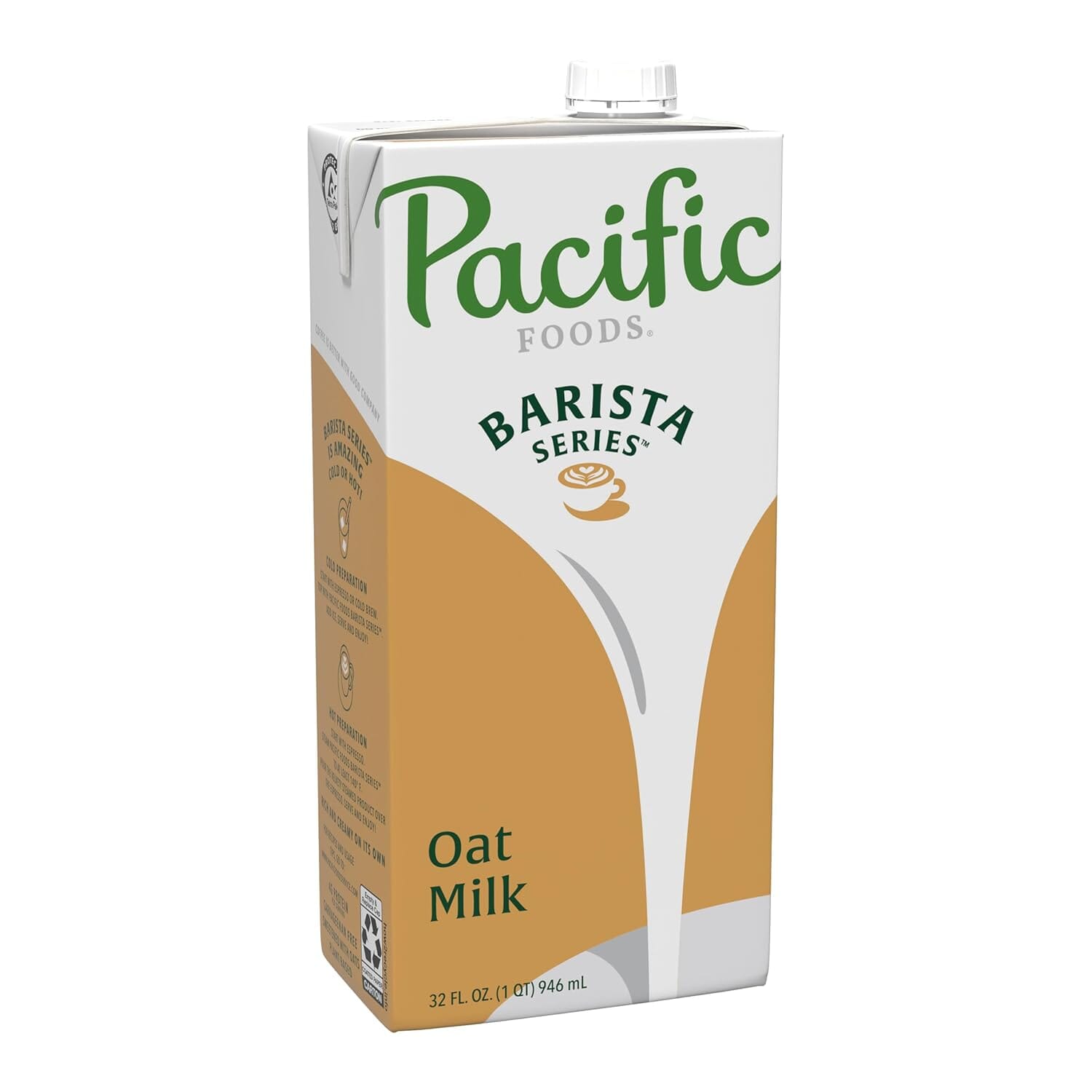 Pacific Foods Barista Series Original Oat Milk, Plant Based Milk, 32 oz Carton Pacific Oat 32 Fl Oz (Pack of 1)