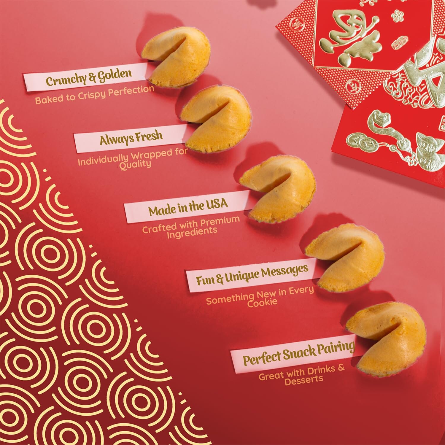 Snackathon Fortune Cookies, Individually Wrapped, Bulk Pack, Premium USA Made Snackathon