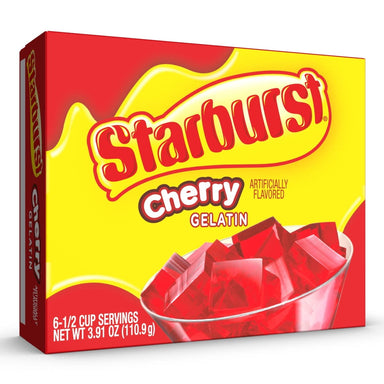 Starburst Cherry Gelatin Mix, 6 Servings, 3.91 oz Cardboard Box Starburst Cherry Single