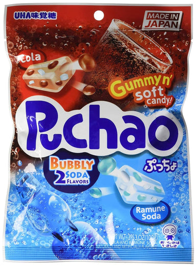 UHA Mikakuto Puchao Soft Candy with Gummy Bits, 3.53 oz UHA Cola & Soda