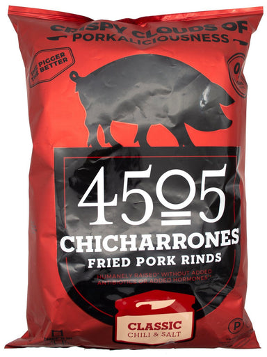 4505 Pork Rinds, Certified Keto, Humanely Raised 4505 Meats Classic Chili & Salt