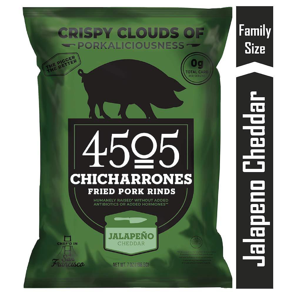 4505 Pork Rinds, Certified Keto, Humanely Raised 4505 Meats Jalapeno Cheddar