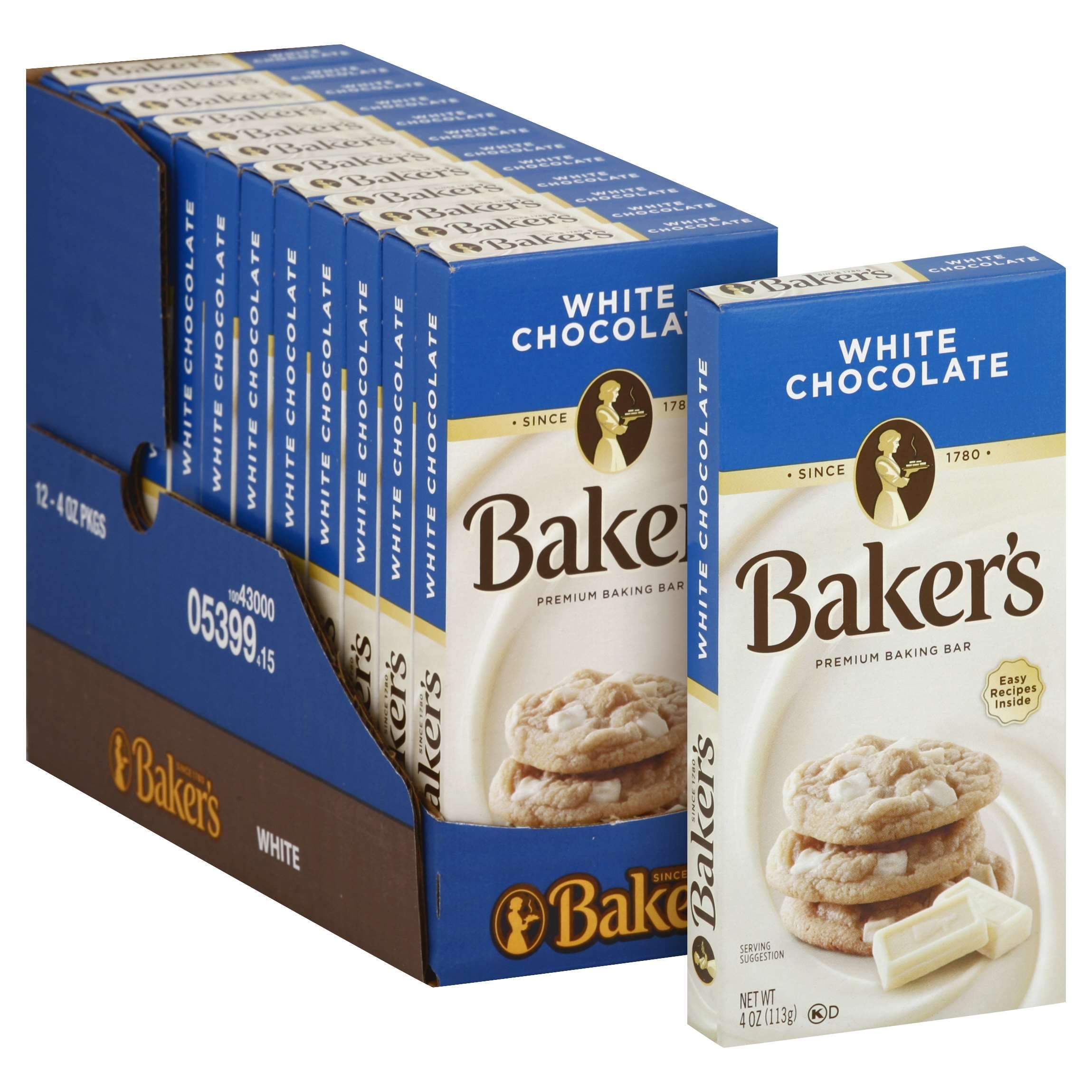 Baker's Chocolate Meltable Baker's White Chocolate 4 Oz-12 Count