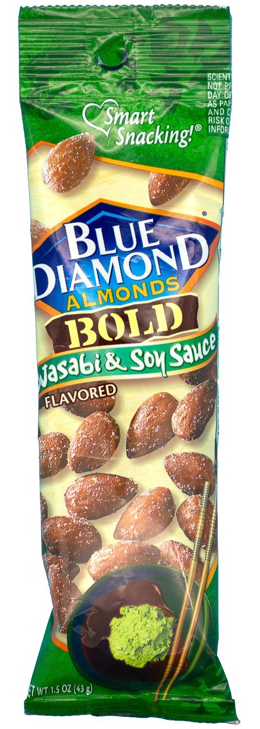 Blue Diamond Almonds, Bold Wasabi & Soy, 1.5 Ounce Blue Diamond Almonds
