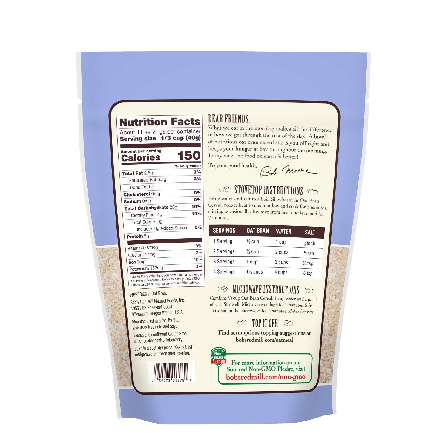 Bob's Red Mill Oat Bran Cereal Bob's Red Mill
