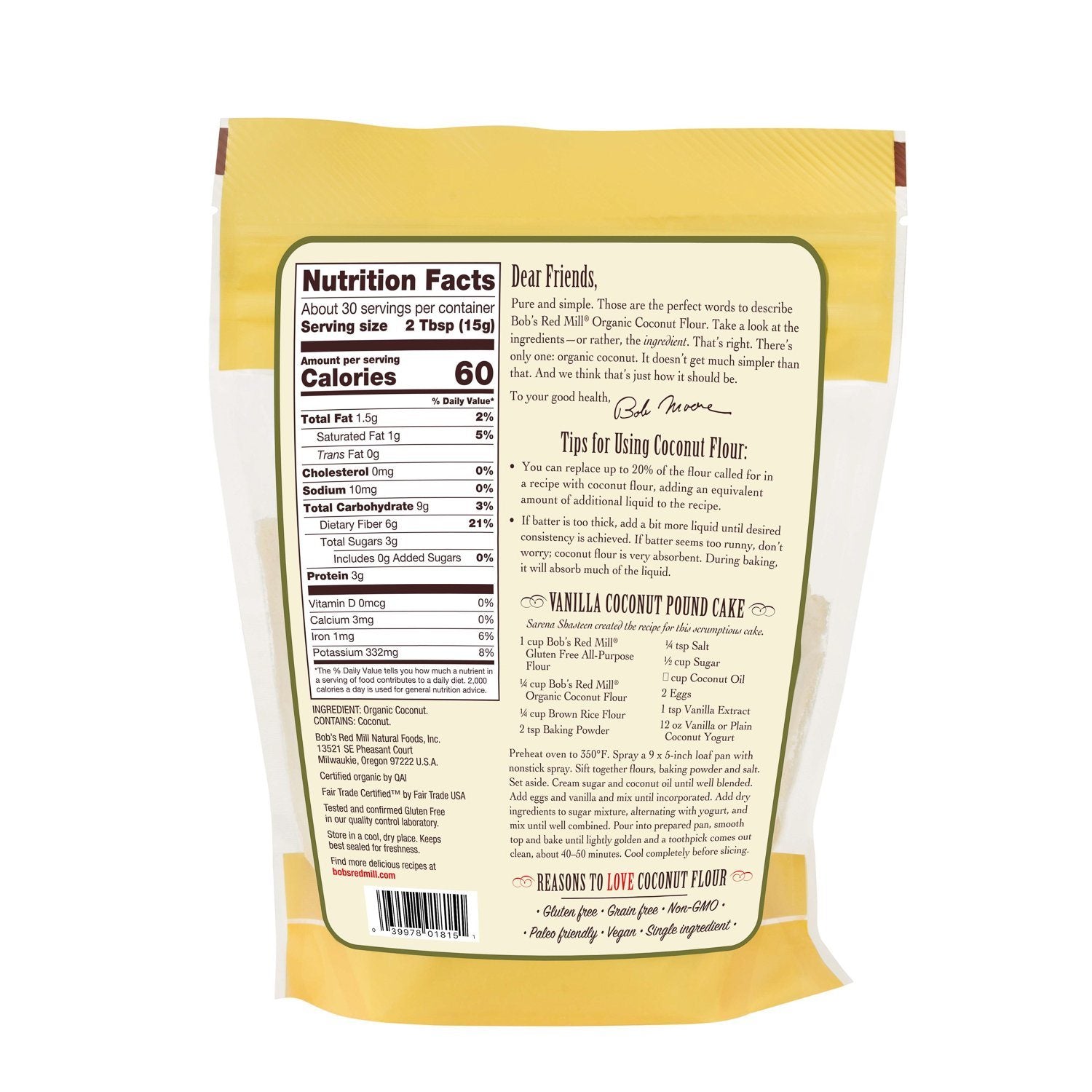 Bob's Red Mill Organic Coconut Flour Bob's Red Mill