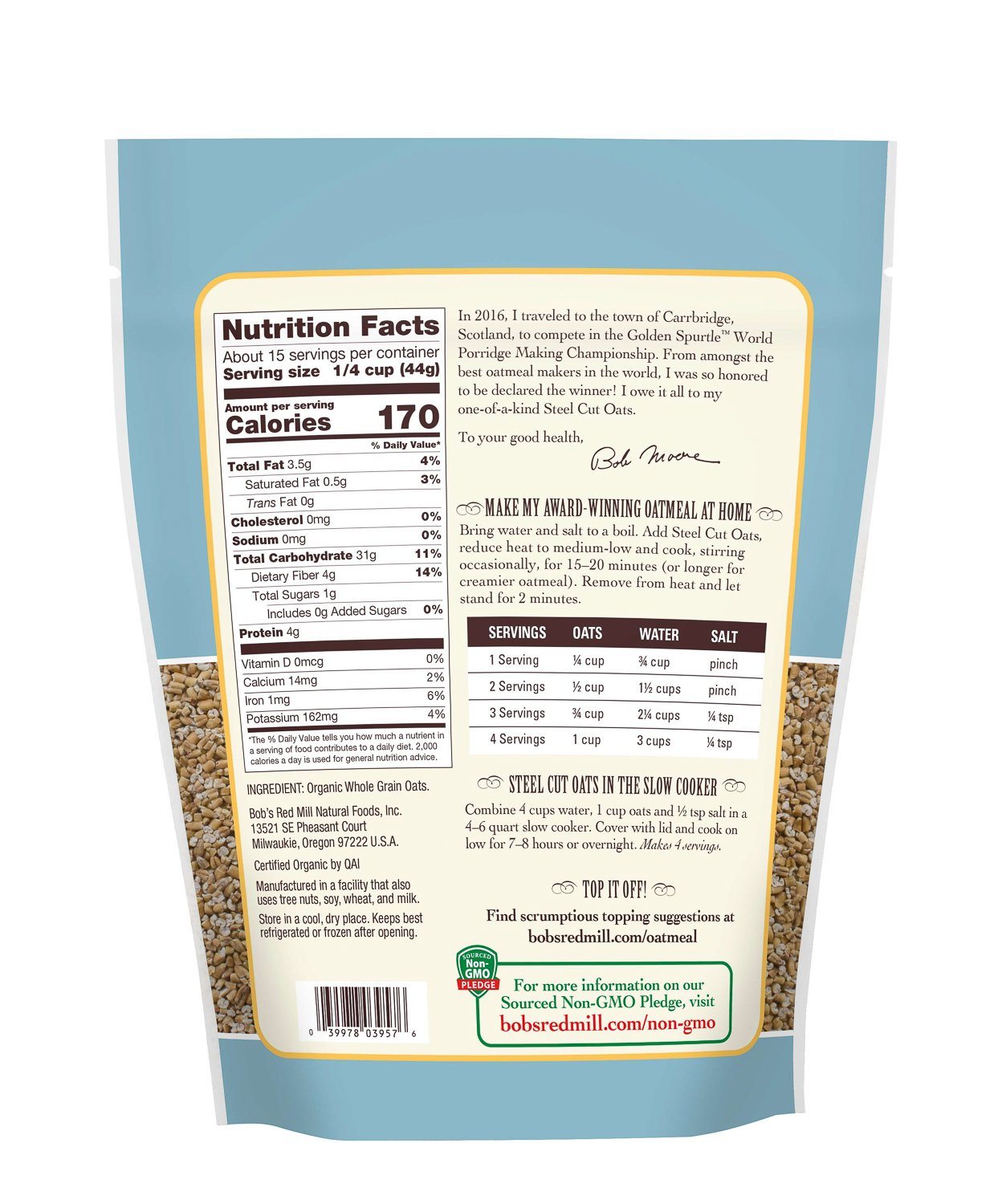 Bob's Red Mill Steel Cut Oats Bob's Red Mill