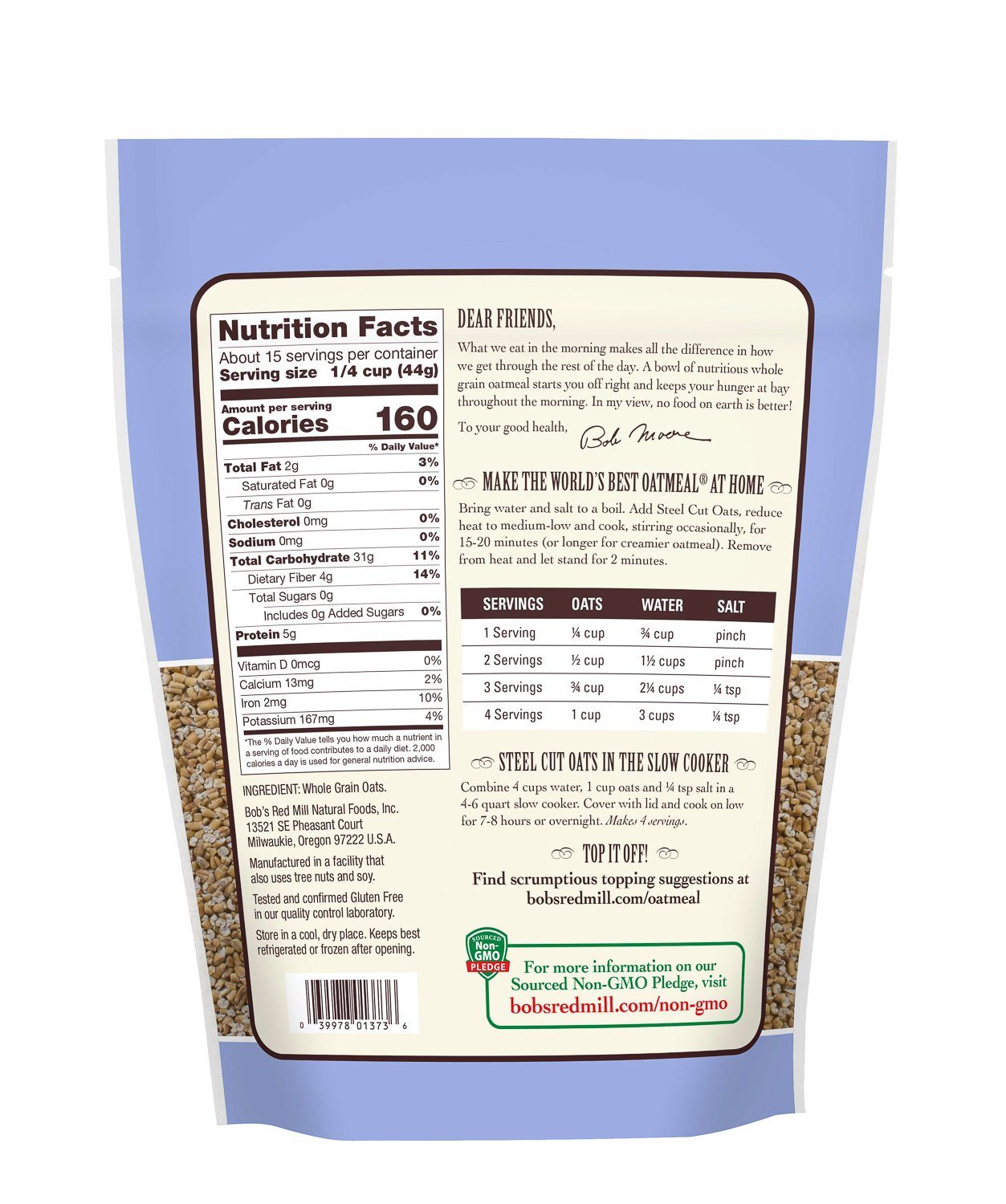 Bob's Red Mill Steel Cut Oats Bob's Red Mill