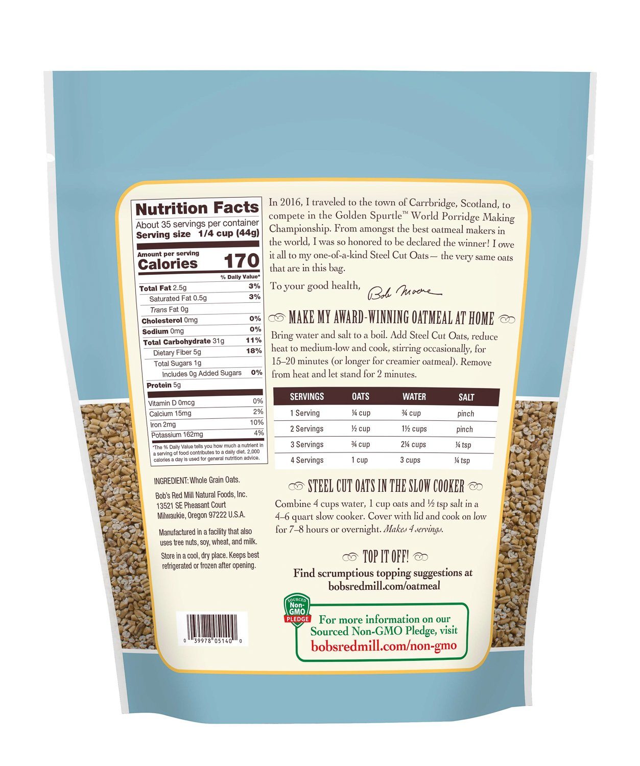 Bob's Red Mill Steel Cut Oats Bob's Red Mill
