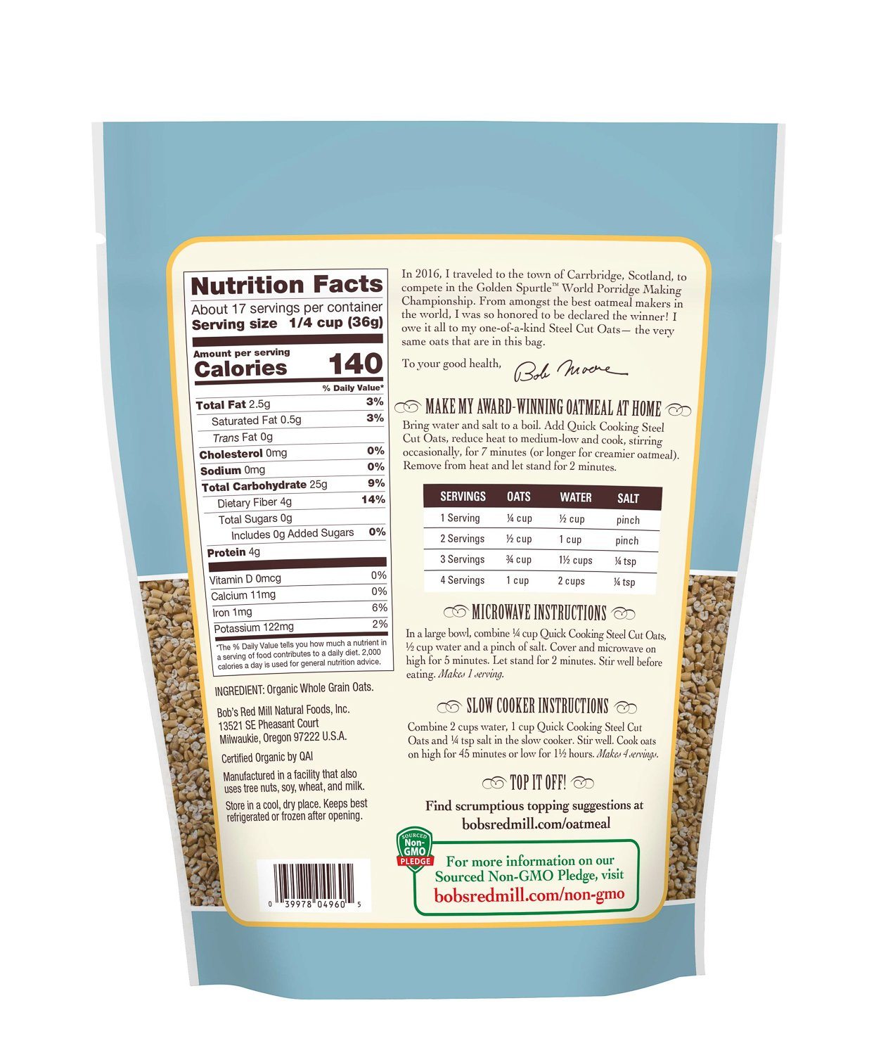 Bob's Red Mill Steel Cut Oats Bob's Red Mill