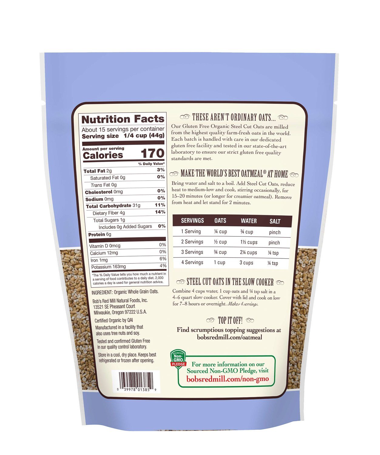 Bob's Red Mill Steel Cut Oats Bob's Red Mill