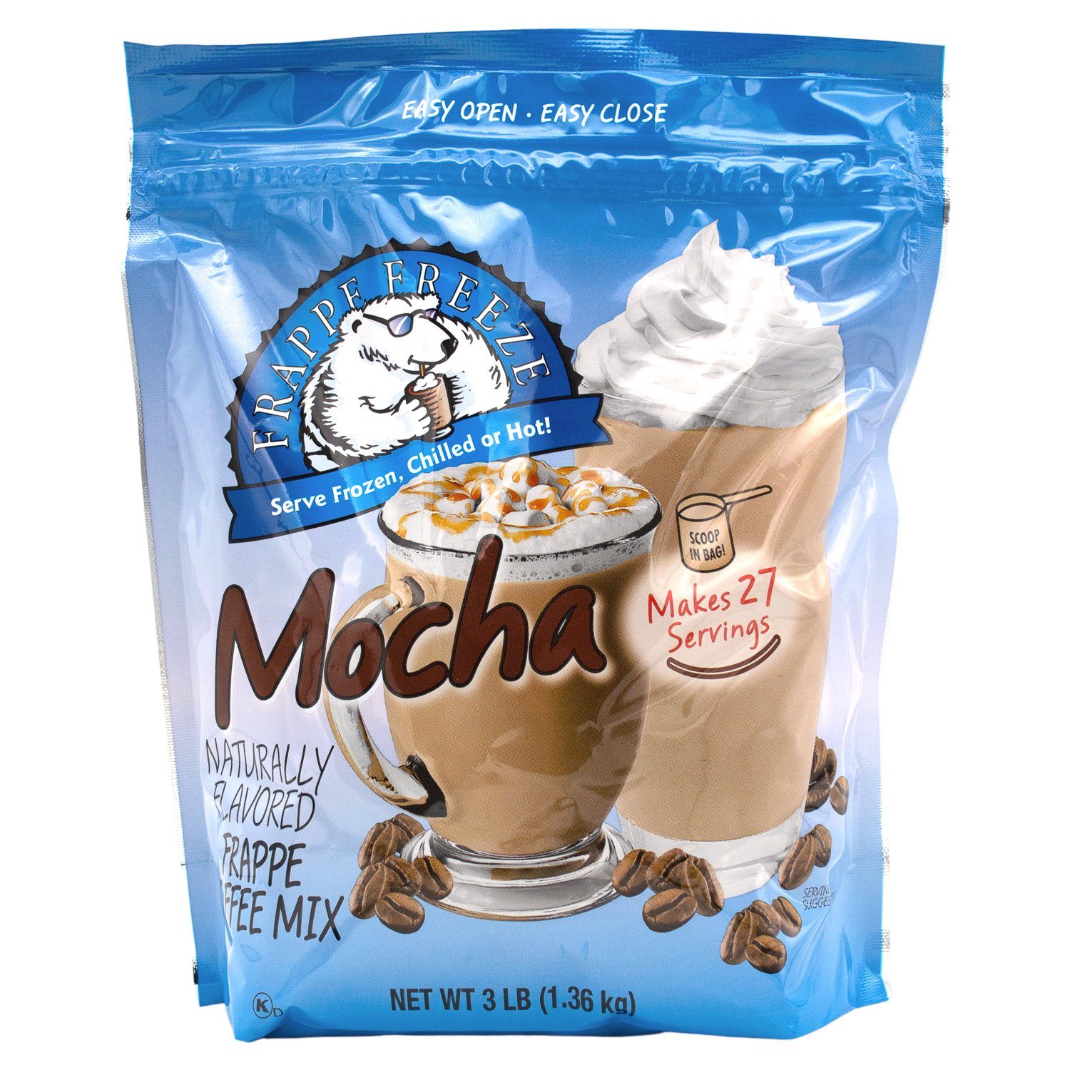 Caffe D'Amore Frappe Freeze Frappe Coffee Mix, Mocha, 3 Lb DaVinci