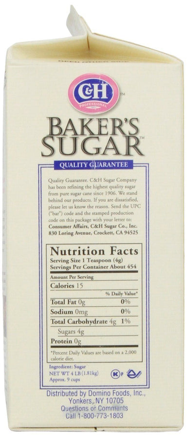 C&H Baker's Sugar, Ultrafine Pure Cane Sugar C&H
