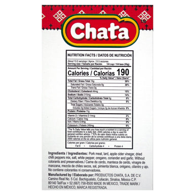 Chata Chilorio Shredded Seasoned Meat Chata