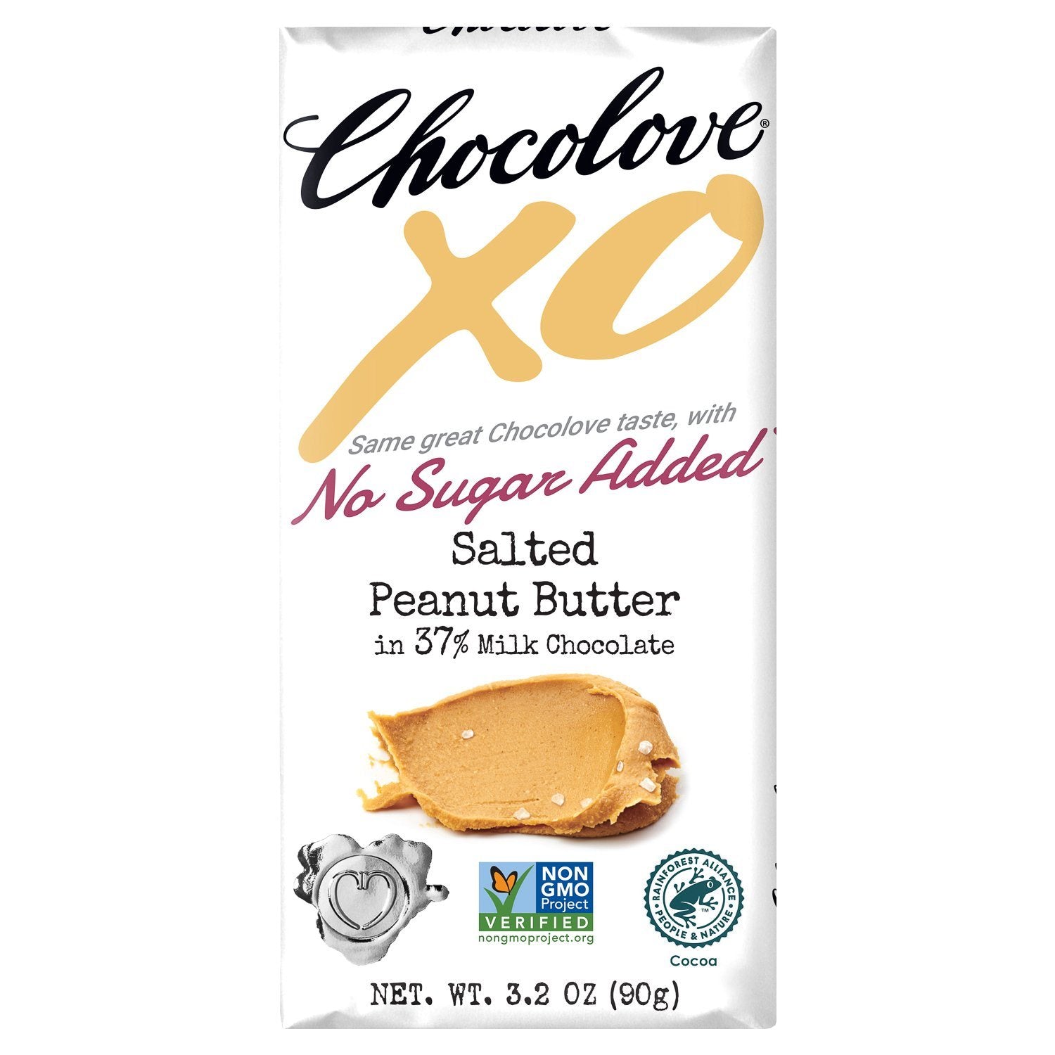 Chocolove XO Premium Chocolate Bars Meltable Chocolove Salted Peanut Butter - Milk 3.2 Ounce