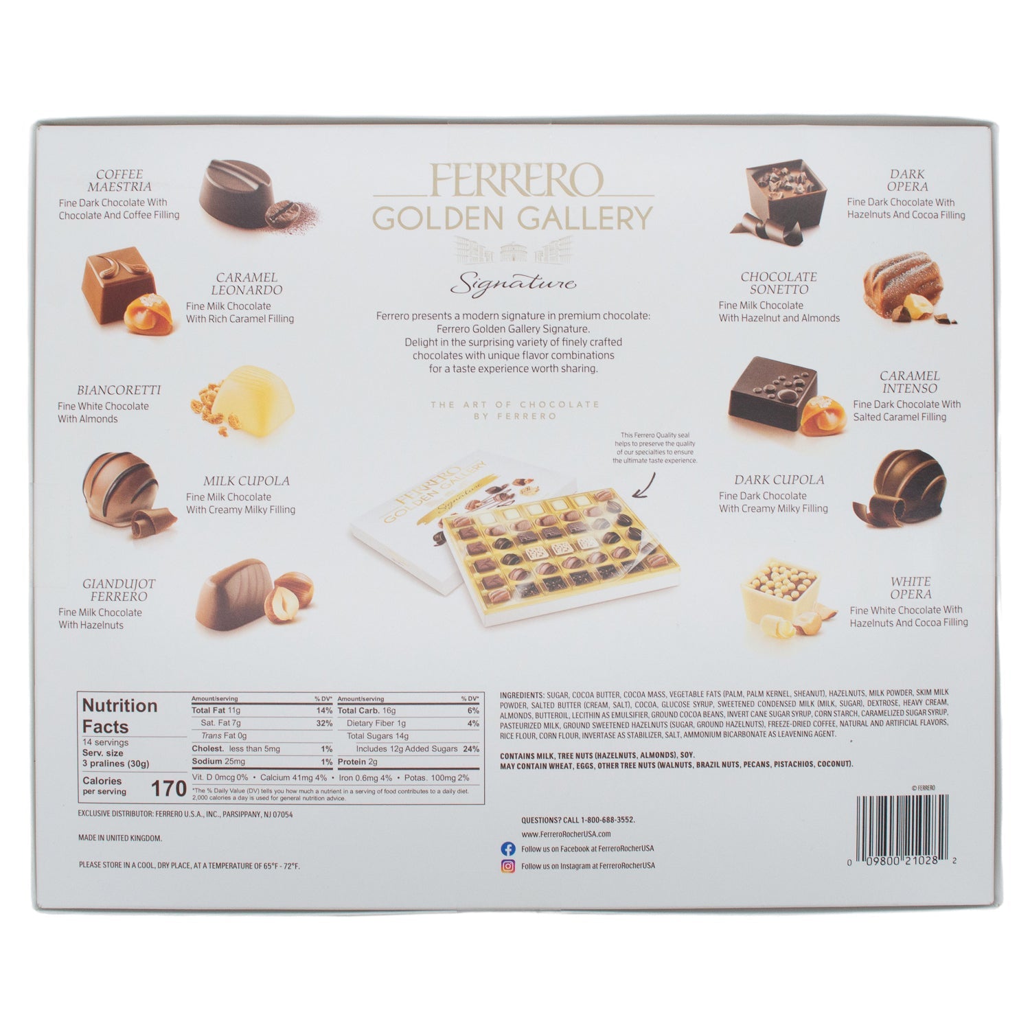 Ferrerro Golden Gallery Signature Fine Assorted Chocolates Meltable Ferrero