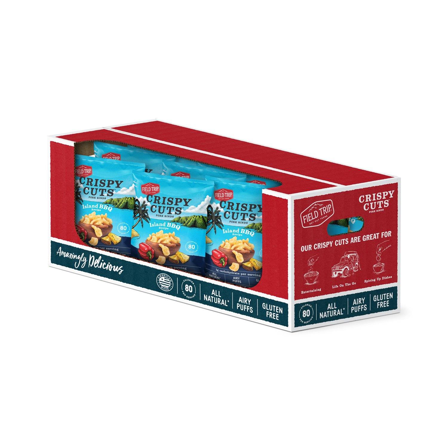 Field Trip Crispy Cuts Pork Rinds Field Trip Snacks Island BBQ 1 Oz-12 Count