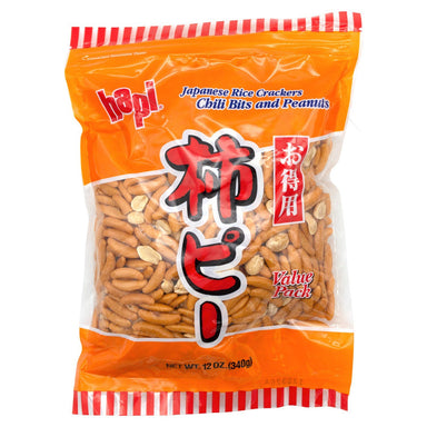 Hapi Japanese Rice Crackers Hapi Chili Bits and Peanuts 12 Ounce