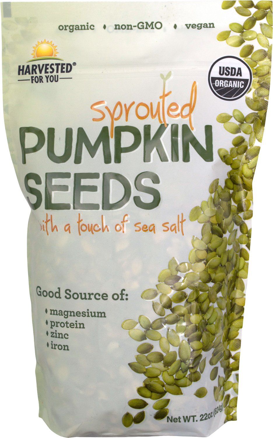 Harvested For You Sprouted Pumpkin Seeds, 22 Ounce Harvested For You