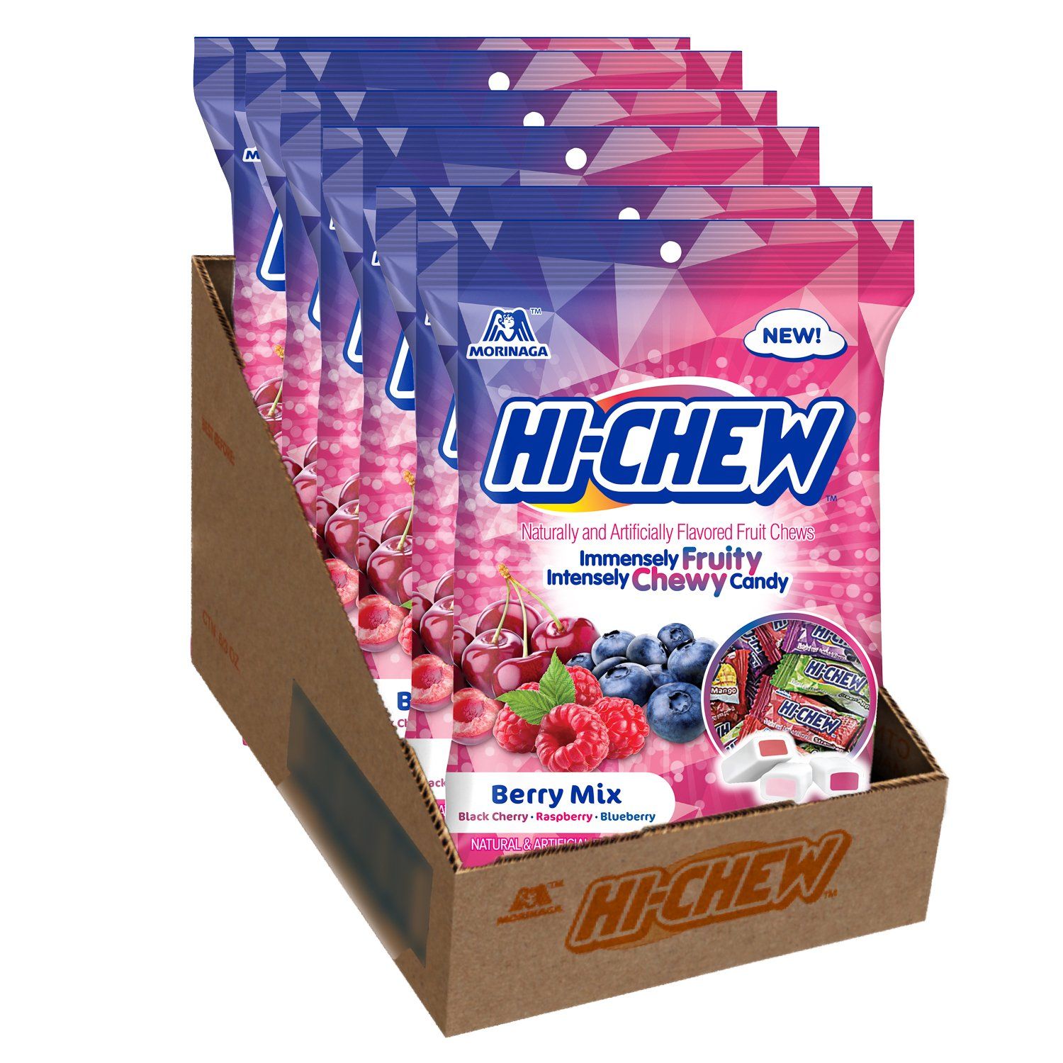 Hi-Chew Fruit Chews Morinaga Berry Mix 3.17 Oz-6 Count 