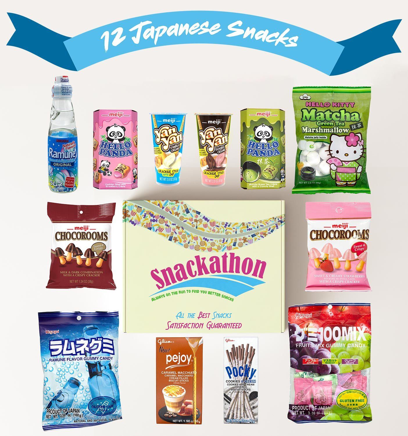 Japanese Snacks Variety Mix Sampler, Office Fun or Little Indulgences (12 Count) Snackathon Foods