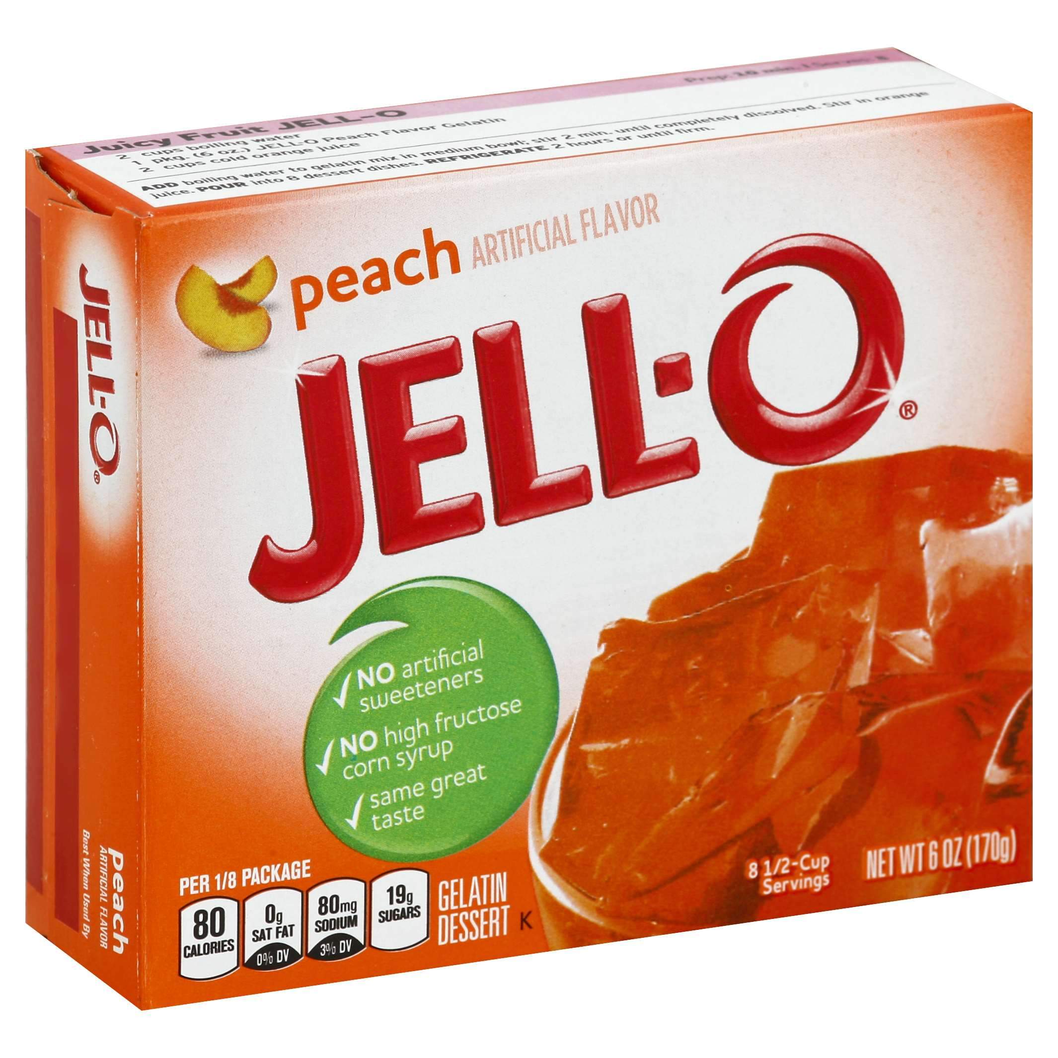 Jell-O Gelatin Mix Jell-O Peach 6 Ounce