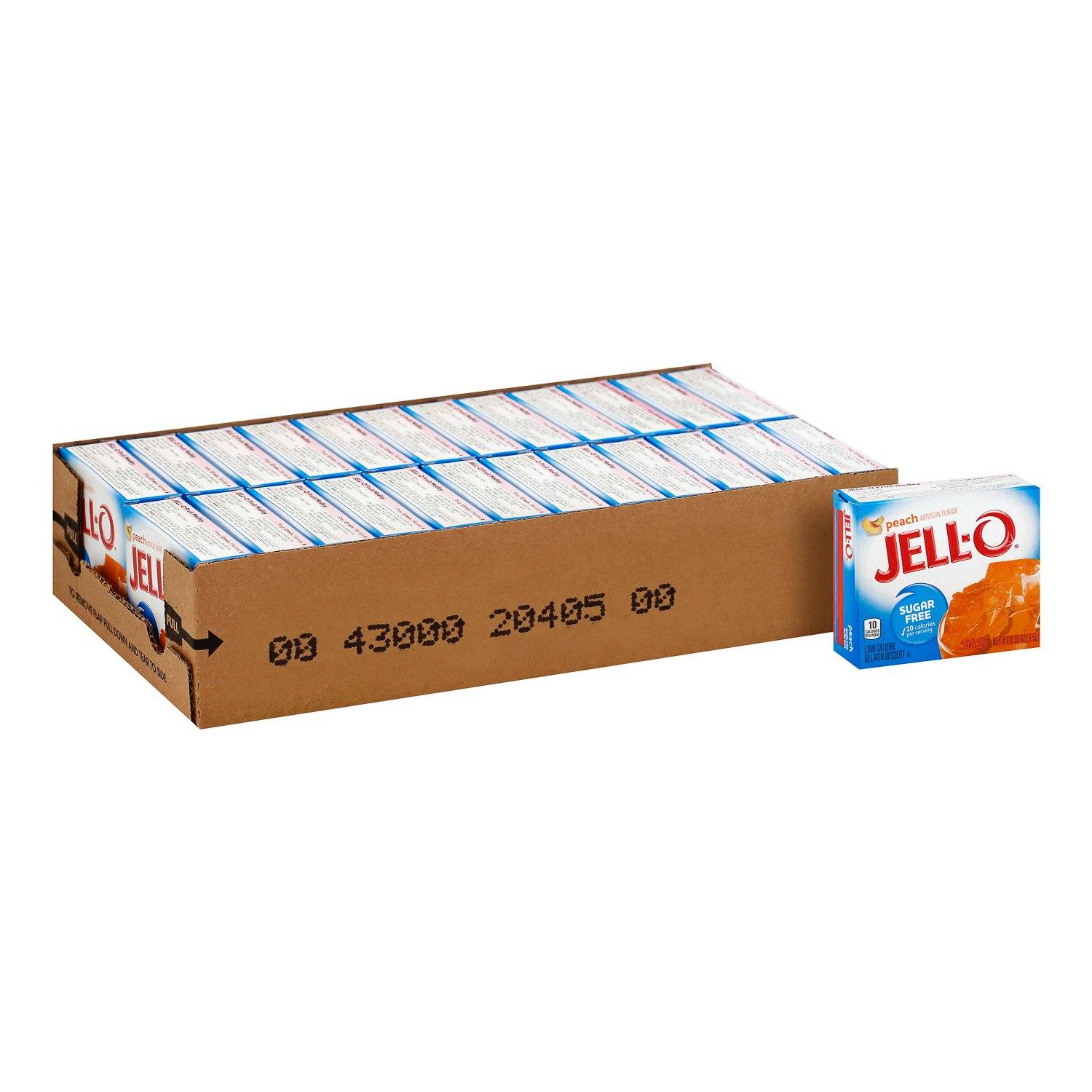 Jell-O Gelatin Mix Sugar Free Jell-O Sugar Free Peach 0.3 Oz-24 Count