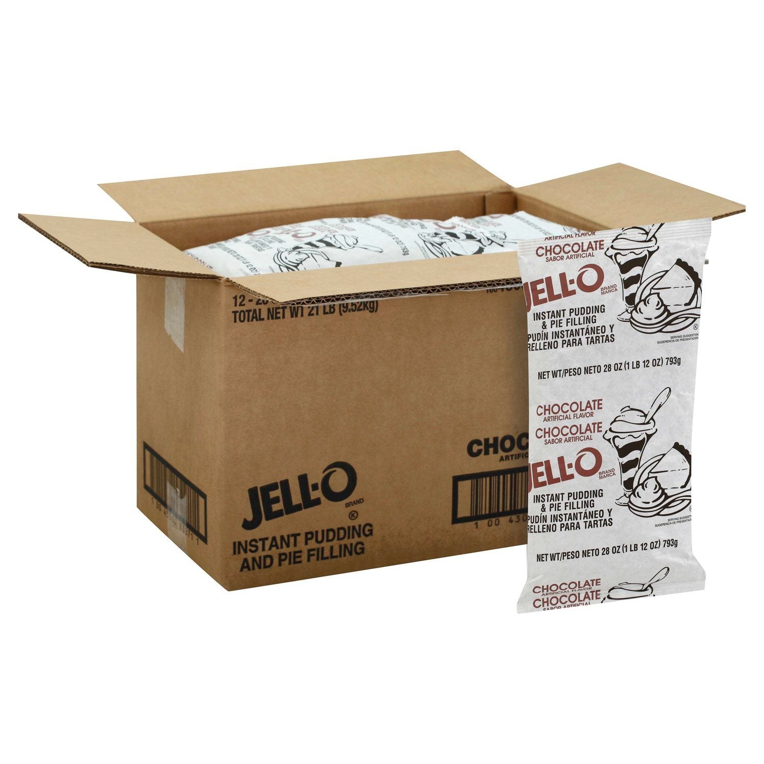 Jell-O Instant Pudding & Pie Filling Mixes Jell-O Chocolate 1.75 lb-12 Count