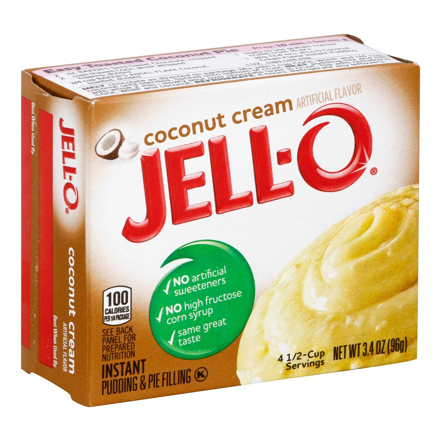 Jell-O Instant Pudding & Pie Filling Mixes Jell-O Coconut Cream 3.4 Ounce