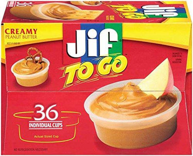 Jif To Go Creamy Peanut Butter To Go, 1.5 Ounce (Pack of 36) Jif