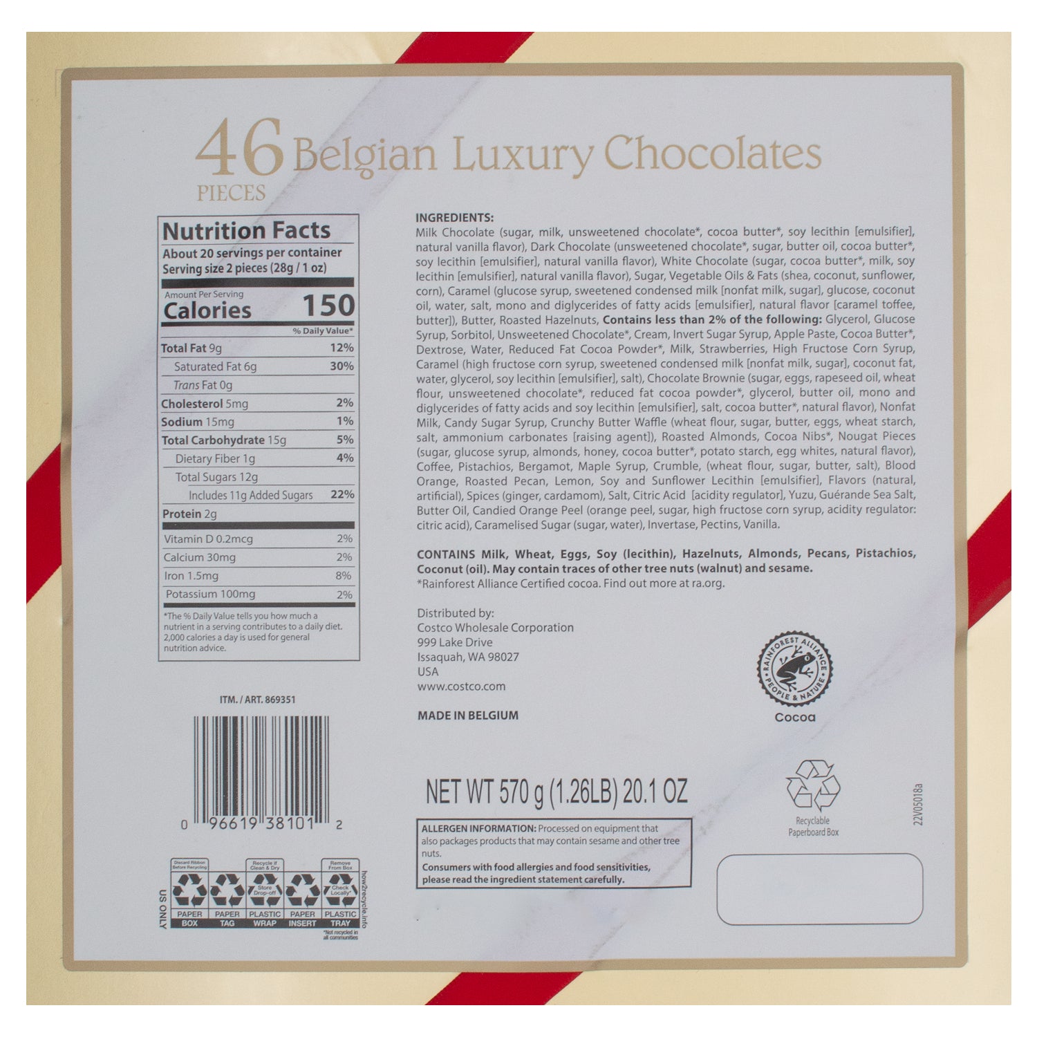 Kirkland Signature Luxury Belgian Chocolates Meltable Kirkland Signature
