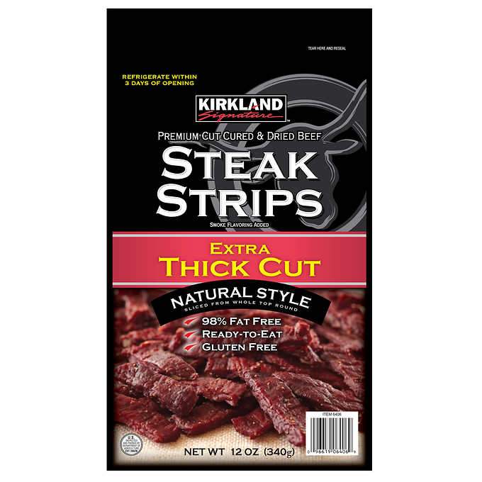 Kirkland Signature Premium Extra Thick Steak Strips, 12 Ounce Kirkland Signature