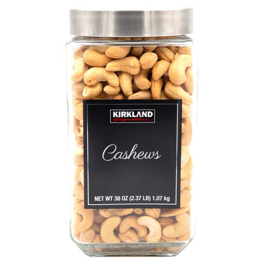 Kirkland Signature Whole Cashews Kirkland Signature Salted-Glass Jar-2021 Gift 38 Ounce