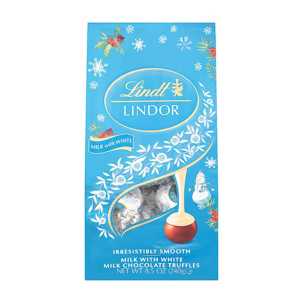 Lindt LINDOR Truffles Meltable Lindt Snowman Milk with White 8.5 Ounce