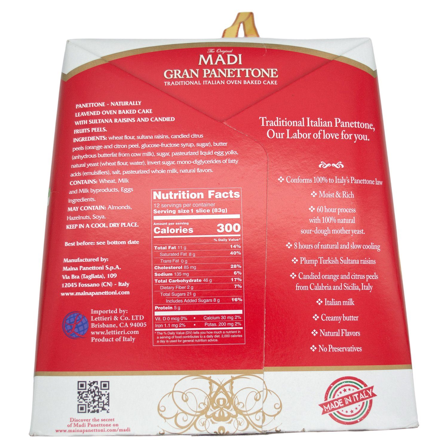 Maina Madi Gran Panettone, Italian Oven Baked Cake Maina