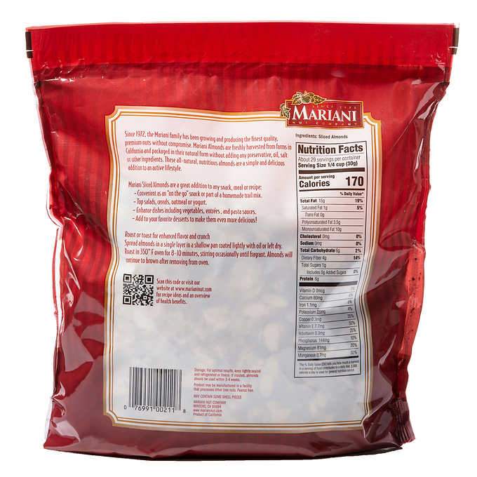 Mariani Sliced Premium Almonds, 2 Pound Mariani